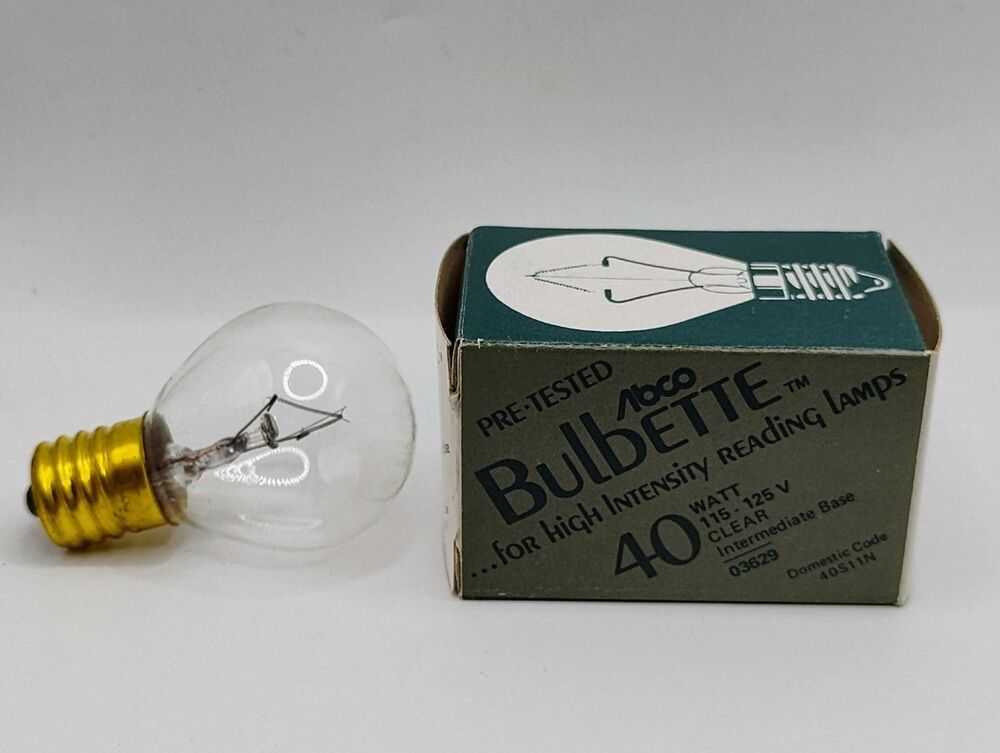 Vintage ABCO Replacement for 3629 Bulbette Reading Lamp, EACH 40W 115-125V Clear